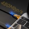 •        كابل شاحن USB متعدد 15 سم، شحن سريع 65 واط 3 في 1  (Lightning, Type-C & Micro USB) - Image 3